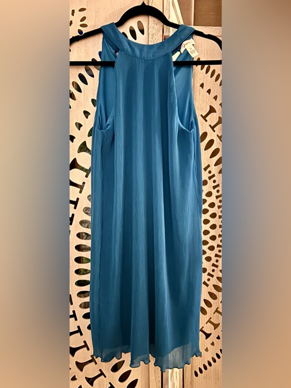 Sleeveless Teal Pleated Midi Dress by Joppa